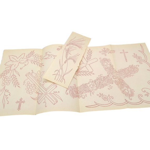 Vintage Christian Religion Transfer Patterns, MCM Workbasket Iron On Transfers - Picture 1 of 1